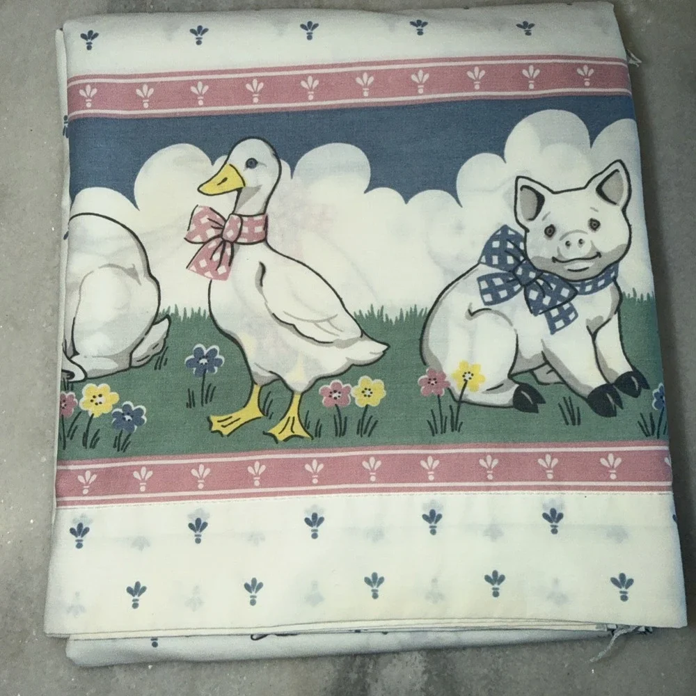 VTG Fieldcrest Howard Kaplans French Barn Pig Full Size 4 Piece Sheet Set